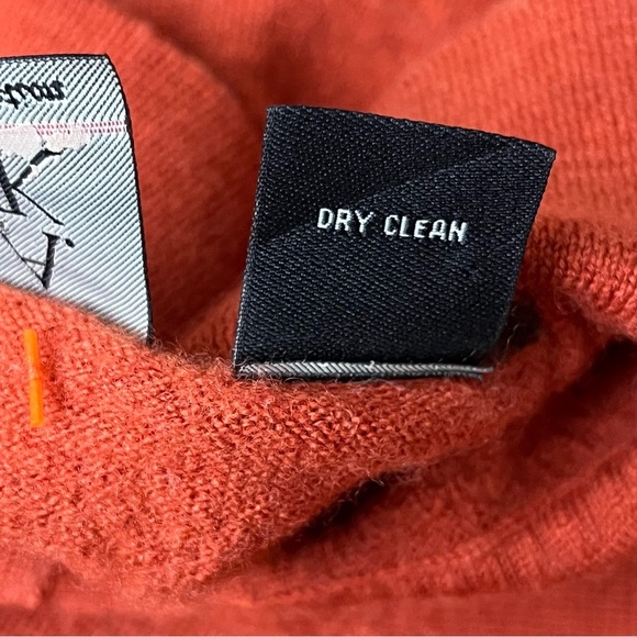 Jos. A. Bank Men's Polo Sweater Orange 100% Merino Wool Preppy fishermen M - Picture 7 of 9